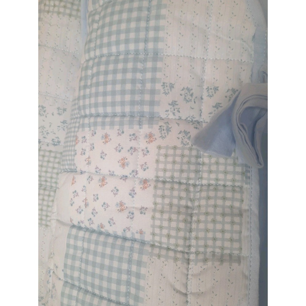 New Patchwork Quilted Reversible Blue Jacket Size… - image 4